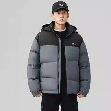 鸭鸭 极寒户外运动保暖冬季外套基础百搭短款可拆卸连帽面包羽绒服 男款