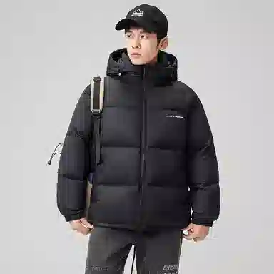 鸭鸭 极寒系列 石墨烯蓄热加厚保暖连帽冬季外套纯色韩版休闲基础百搭短款户外运动面包羽绒服 男女同款