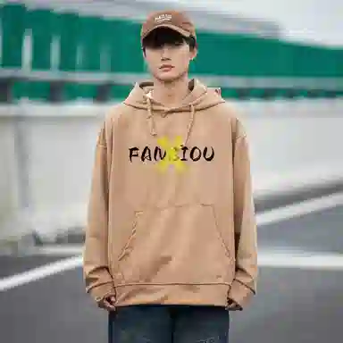 范比欧 英文涂鸦宽松连帽卫衣 男女同款