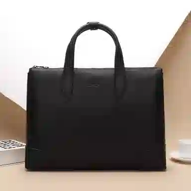 ELLE HOMME Leather Briefcase Black