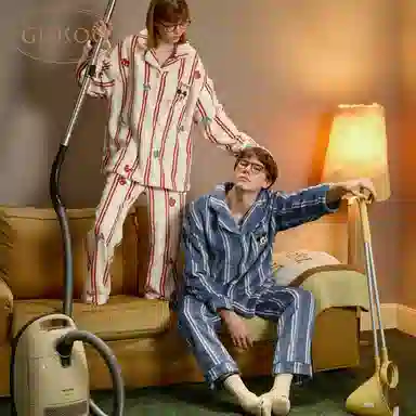 GUKOO x Disney Striped Cartoon Pajama Set Peacock Blue