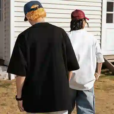 FREO3N Letter Print Crewneck T-Shirt