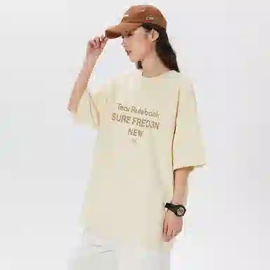 FREO3N Letter Print Crewneck T-Shirt