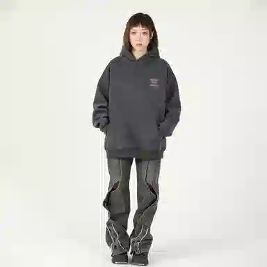 WARNING LIGHT Cross Print Hoodie