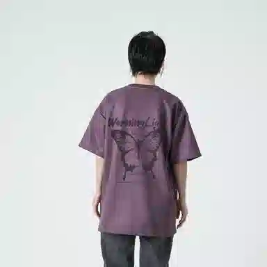 WARNING LIGHT Burnout Suede T-Shirt