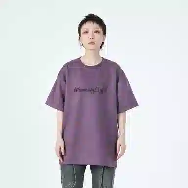 WARNING LIGHT Burnout Suede T-Shirt