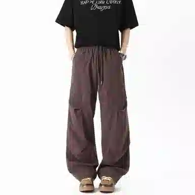 悍戈 美式复古纯色宽松百搭多感运动直筒裤休闲裤 男女同款