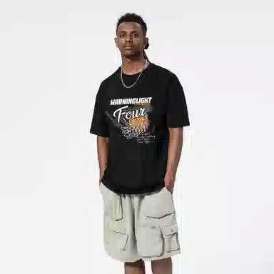 WARNING LIGHT Graphic Print T-Shirt