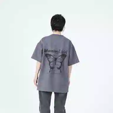 WARNING LIGHT Burnout Suede T-Shirt