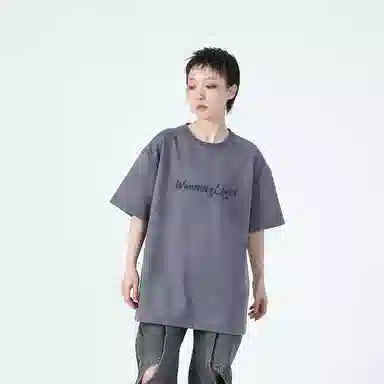 WARNING LIGHT Burnout Suede T-Shirt