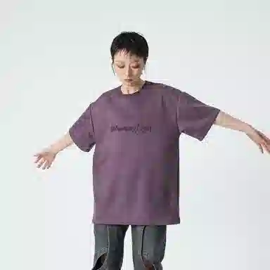 WARNING LIGHT Burnout Suede T-Shirt