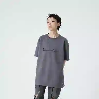 WARNING LIGHT Burnout Suede T-Shirt