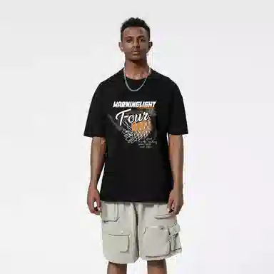 WARNING LIGHT Graphic Print T-Shirt