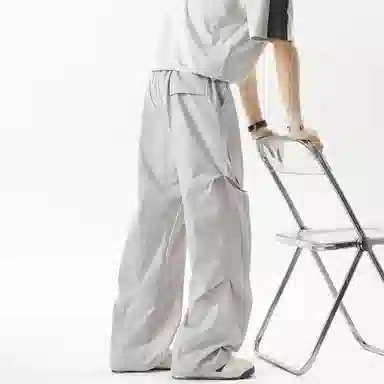 悍戈 美式复古纯色宽松百搭多感运动直筒裤休闲裤 男女同款