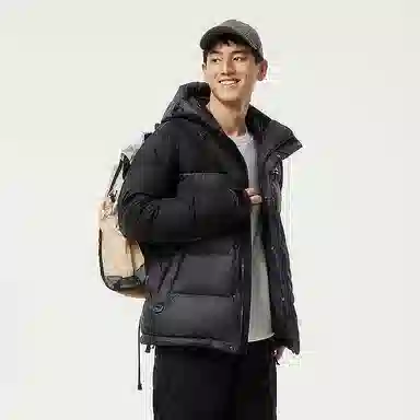 坦博尔 简约连帽休闲长袖羽绒服 男款