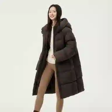 坦博尔 过膝纯色简约羽绒服 女款