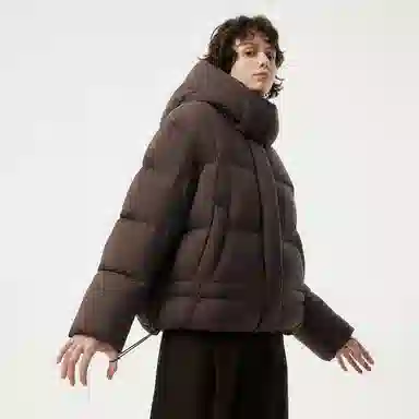 坦博尔 纯色宽松短款长袖羽绒服 女款