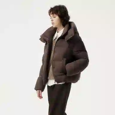 坦博尔 纯色宽松短款长袖羽绒服 女款