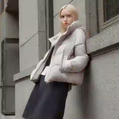 坦博尔 时尚百搭潮流纯色长袖通勤面包羽绒服 女款