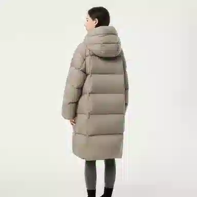 坦博尔 过膝纯色简约羽绒服 女款