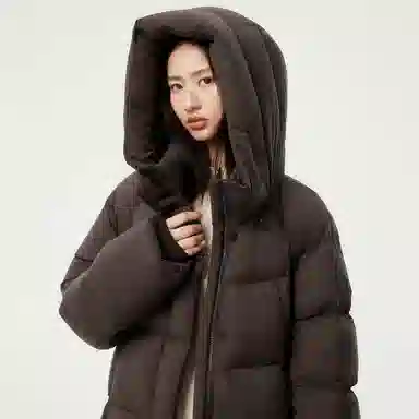 坦博尔 过膝纯色简约羽绒服 女款