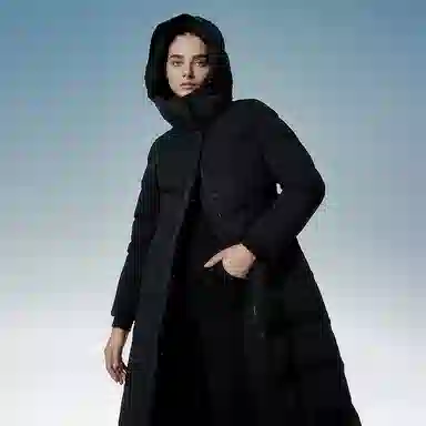 坦博尔 连帽厚款纯色长袖羽绒服 女款