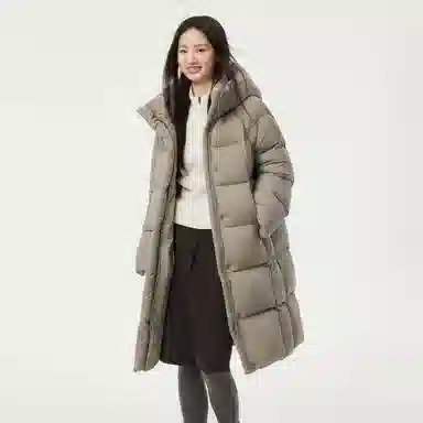 坦博尔 过膝纯色简约羽绒服 女款