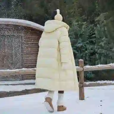 坦博尔 连帽加厚过膝保暖羽绒服 女款