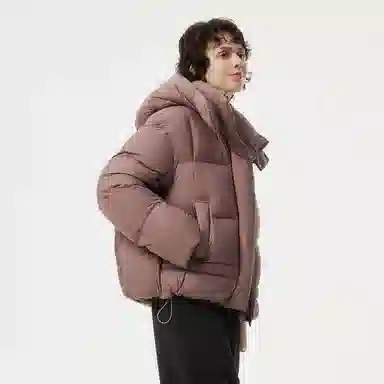 坦博尔 纯色宽松短款长袖羽绒服 女款