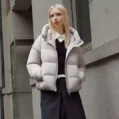 坦博尔 时尚百搭潮流纯色长袖通勤面包羽绒服 女款