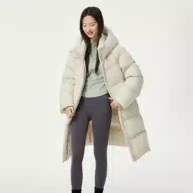 坦博尔 过膝纯色简约羽绒服 女款