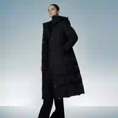 坦博尔 连帽厚款纯色长袖羽绒服 女款