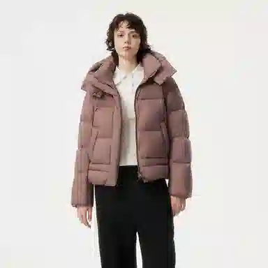 坦博尔 纯色宽松短款长袖羽绒服 女款