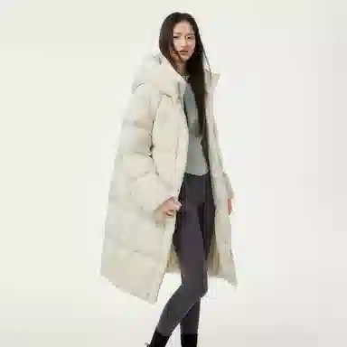 坦博尔 过膝纯色简约羽绒服 女款