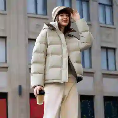 坦博尔 简约纯色保暖羽绒服 女款