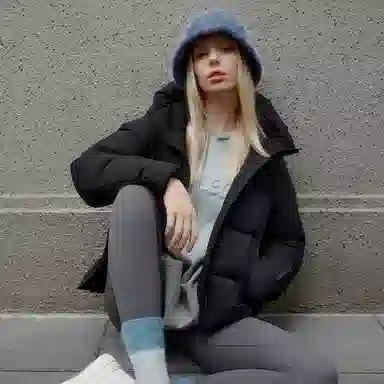 坦博尔 时尚百搭潮流纯色长袖通勤面包羽绒服 女款