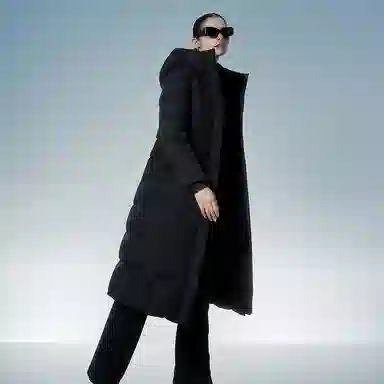 坦博尔 连帽厚款纯色长袖羽绒服 女款