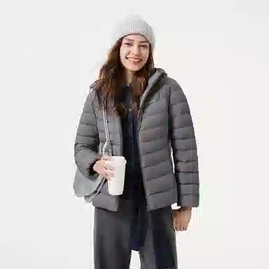 坦博尔 轻薄短款连帽通勤羽绒服 女款