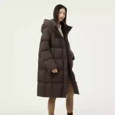 坦博尔 过膝纯色简约羽绒服 女款