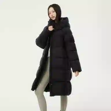 坦博尔 过膝纯色简约羽绒服 女款