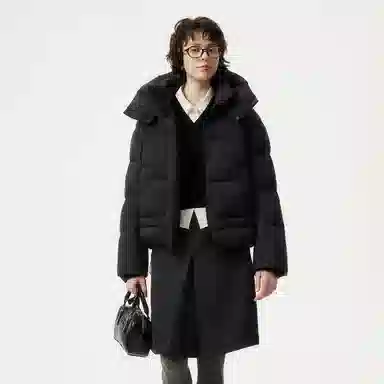 坦博尔 纯色宽松短款长袖羽绒服 女款