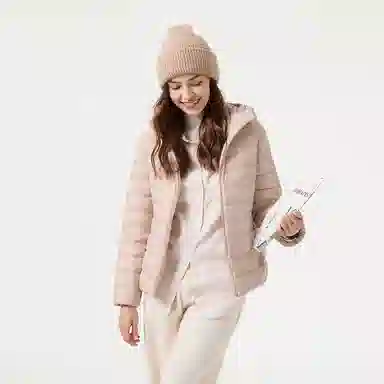 坦博尔 轻薄短款连帽通勤羽绒服 女款