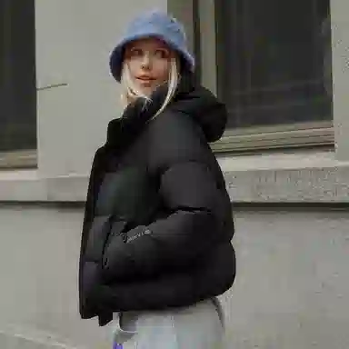 坦博尔 时尚百搭潮流纯色长袖通勤面包羽绒服 女款