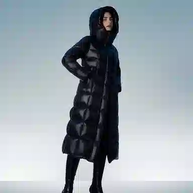 坦博尔 连帽厚款纯色长袖羽绒服 女款