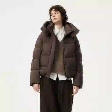 坦博尔 纯色宽松短款长袖羽绒服 女款