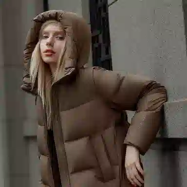 坦博尔 时尚百搭潮流纯色长袖通勤面包羽绒服 女款