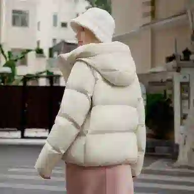 坦博尔 时尚百搭潮流纯色长袖通勤面包羽绒服 女款