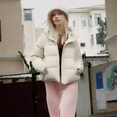 坦博尔 时尚百搭潮流纯色长袖通勤面包羽绒服 女款