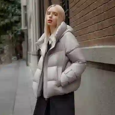 坦博尔 时尚百搭潮流纯色长袖通勤面包羽绒服 女款