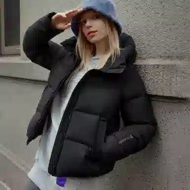 坦博尔 时尚百搭潮流纯色长袖通勤面包羽绒服 女款